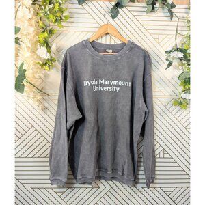 Chicka-D Unisex Gray LMU University Corded Crewneck Sweatshirt Size LARGE